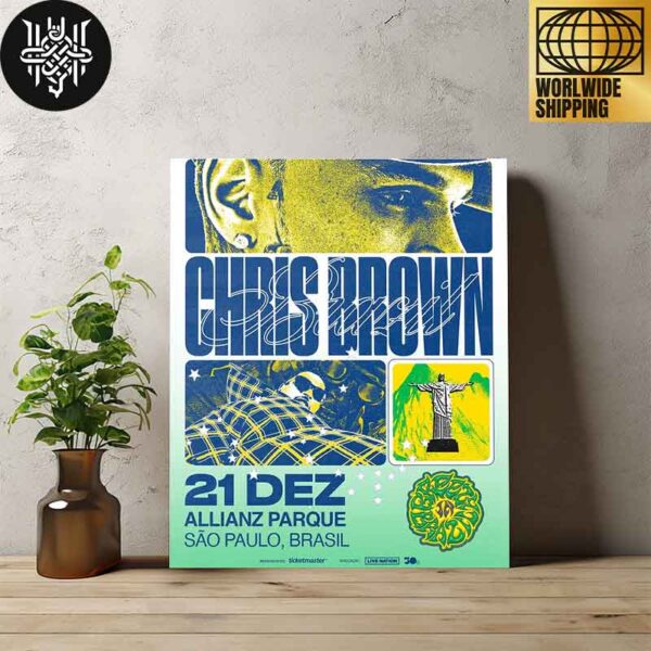 Chris Brown Concert At Allianz Parque In São Paulo On December 21st 2024 Home Decor Poster Canvas