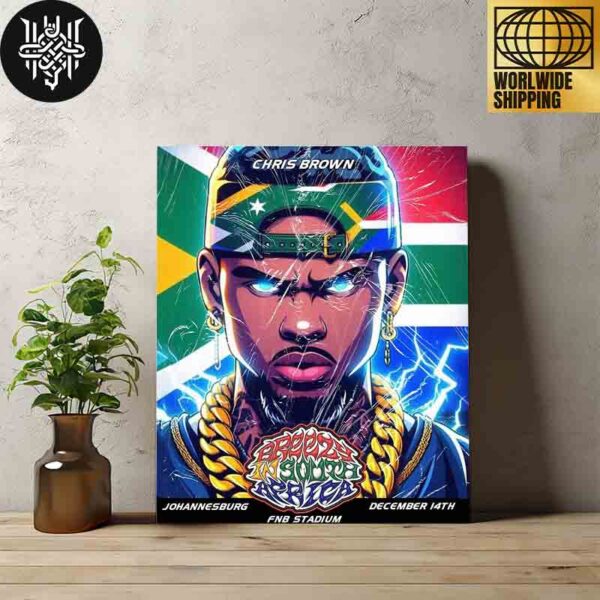 Chris Brown Concert At FNB Stadium In Johannesburg on December 14 2024 Home Decor Poster Canvas For Fan