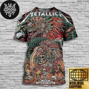 Metallica M72 World Tour At Estadio GNP Seguros Mexico City On September 29 2024 Native Skull And Dragon All Over Print Shirt