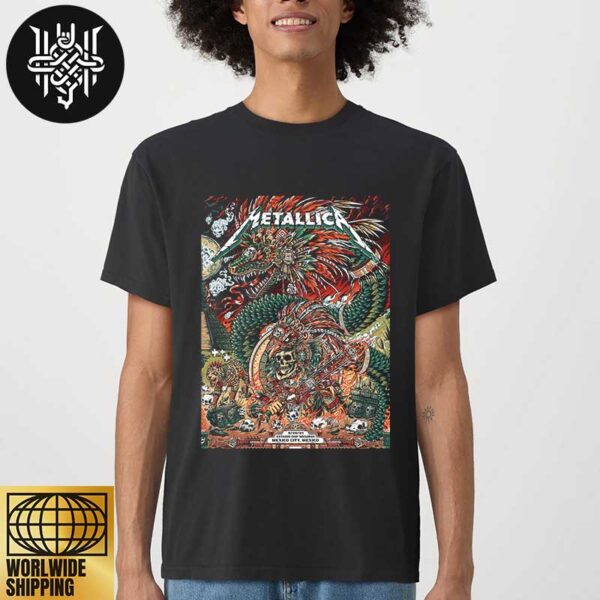 Metallica M72 World Tour At Estadio GNP Seguros Mexico City On September 29 2024 Native Skull And Dragon Fan Gifts Unisex T-Shirt