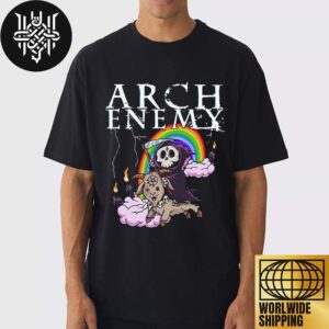 Arch Enemy European Tour Cute Skull With Rainbow Unisex T-Shirt