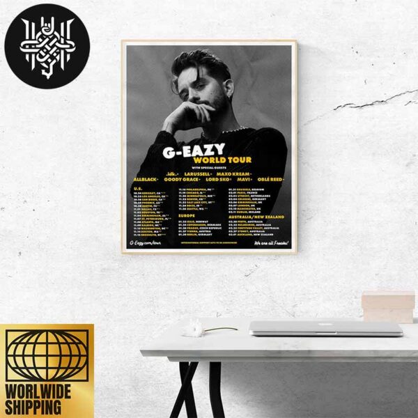 G-Eazy Freak Show World Tour Date 2024-2025 Home Decor Poster Canvas