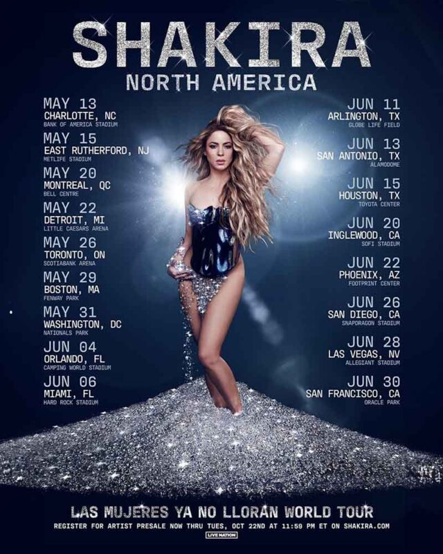 Shakira North America Dates
