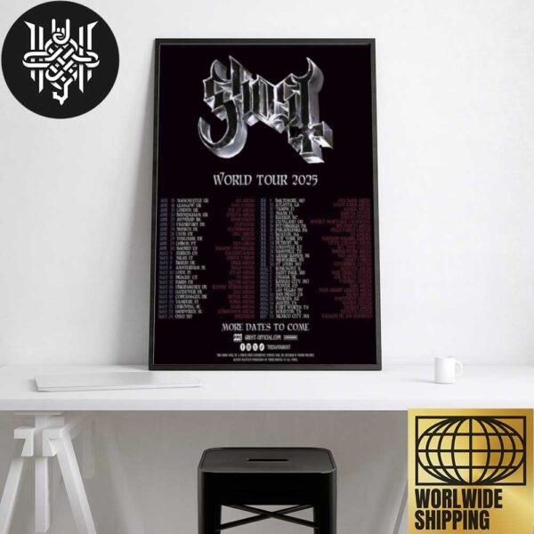 Ghost Band 2025 World Tour Dates Artwork Home Decor Poster Canvas