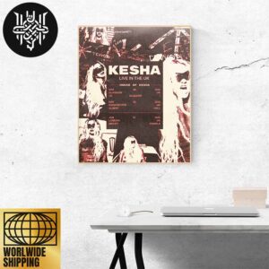 Kesha Live In The UK Tour Dates 2025 Home Decor Poster Canvas