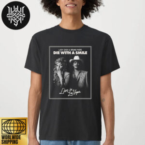 Lady Gaga And Bruno Mars Die With A Smile Live In Las Vegas Black And White Artwork Unisex T-Shirt