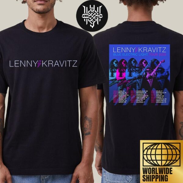 Lenny Kravitz Blue Electric Light Tour 2025 Tour Dates Gift For Fans Two Sides Unisex T-Shirt