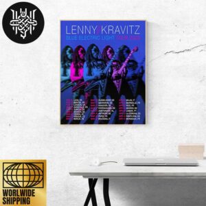 Lenny Kravitz Blue Electric Light Tour 2025 Tour Dates Home Decor Poster Canvas