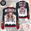 Metallica Enter Santaman Snowflakes Ninja Star Logo Pattern Xmas Gifts 2024 Ugly Christmas Sweater