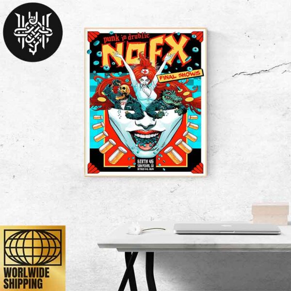 NOFX Final Shows Punk In Drublic Festival In San Pedro CA On October 4-6 2024 For Fans Home Decor Poster Canvas