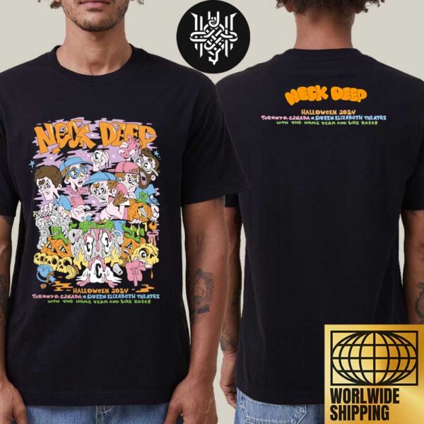 Neck Deep The Dumbstruck Dumbf!@k North American Tour In Toronto Halloween 2024 Gift For Fans Two Sides Unisex T-Shirt