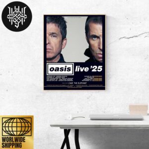 Oasis Live 25 North America Tour Date 2024 Home Decor Poster Canvas