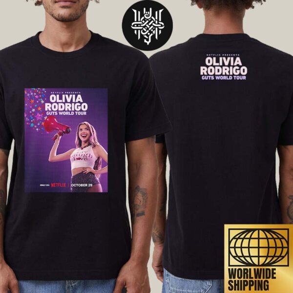 Olivia Rodrigo Guts World Tour On Netflix October 29 2024 Artwork Two Sides Unisex T-Shirt