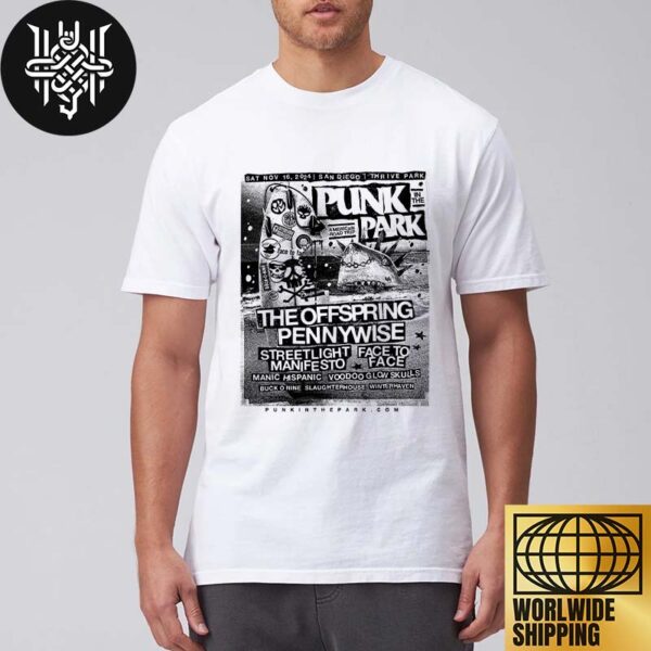 Punk In The Park Lineup Coming To San Diego California On November 16th 2024 Merch Black And White Unisex T-Shirt