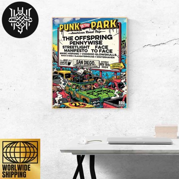 Punk In The Park Lineup Coming To San Diego California On November 16th 2024 Merch Home Decor Poster Canvas