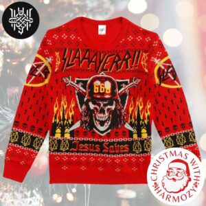 Slayer Band With Devil 666 Jesus Saves Slaaayerr 2024 Ugly Christmas Sweater