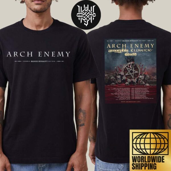 Arch Enemy European Blood Dynasty 2025 Tour Dates Artwork Two Sides Unisex T-Shirt