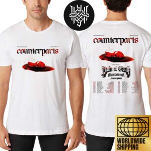 Counterparts Band The Heaven Let Them Die North American Tour Dates 2025 Artwork Two Sides Unisex T-Shirt