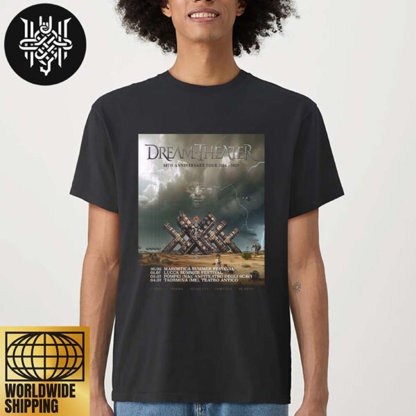 Dream Theater 40Th Anniversary Tour In Italy Summer 2025 Tour Dates Unisex T-Shirt