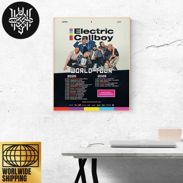 Electric Callboy World Tour 2025-2026 Tour Dates Home Decor Poster Canvas