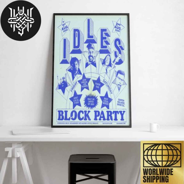 Idles Band Bristol Block Party 2025 In UK Artwork Home Decor Poster Canvas