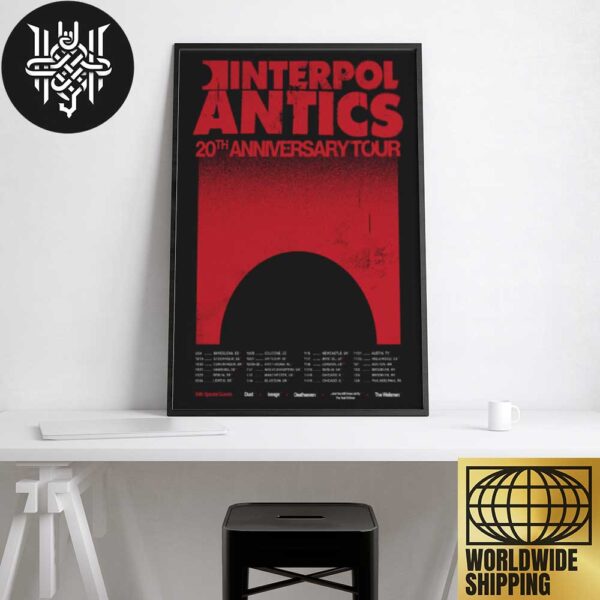 Interpol Band Antics 20th Anniversary Tour Dates 2024 Artwork Home Decor Poster Canvas