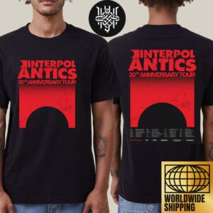 Interpol Band Antics 20th Anniversary Tour Dates 2024 Artwork Two Sides Unisex T-Shirt