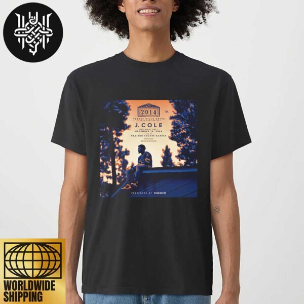 J. Cole 2014 Forest Hills Drive 10 Year Anniversary On December 16 2024 At Madison Square Garden Artwork Unisex T-Shirt