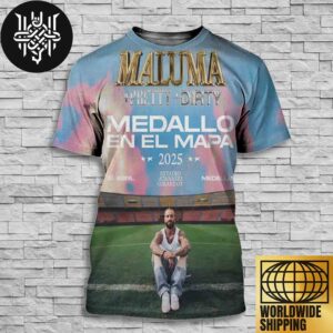 Maluma Pretty Dirty Tour Medallo En El Mapa 2025 Artwork All Over Print Shirt