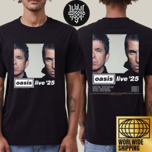 Oasis Live 25 In South America Tour Dates Artwork Two Sides Unisex T-Shirt