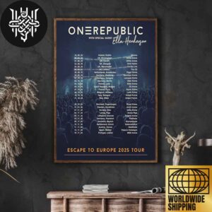 OneRepublic Escape To Europe 2025 Tour Dates Artwork Home Decor Poster Canvas