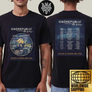 OneRepublic Escape To Europe 2025 Tour Dates Artwork Two Sides Unisex T-Shirt