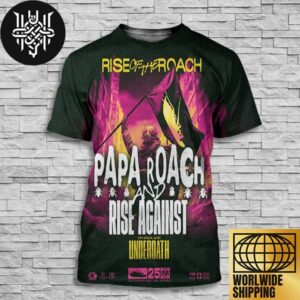 Papa Roach Rise Of The Roach USA Tour 2025 Artwork All Over Print Shirt