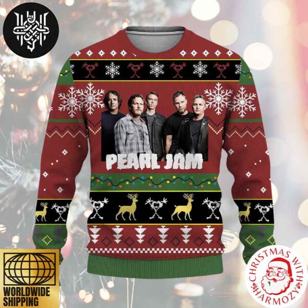 Pearl Jam Band Member With Christmas Pattern Xmas Gifts 2024 Ugly Christmas Sweater