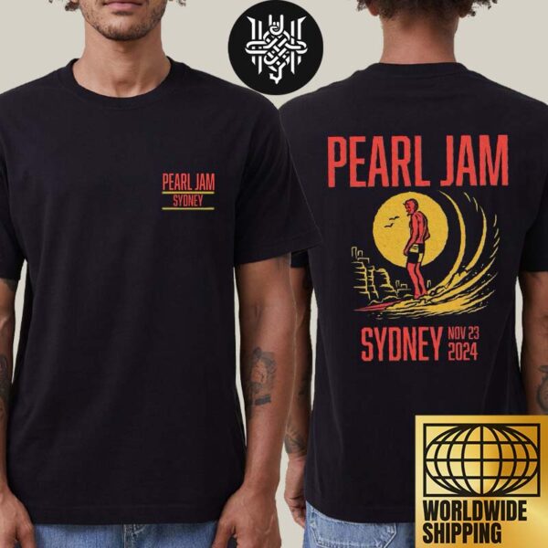 Pearl Jam Event Tee For Sydney Australia At Engie Stadium On November 23 2024 Artwork Two Sides Unisex T-Shirt