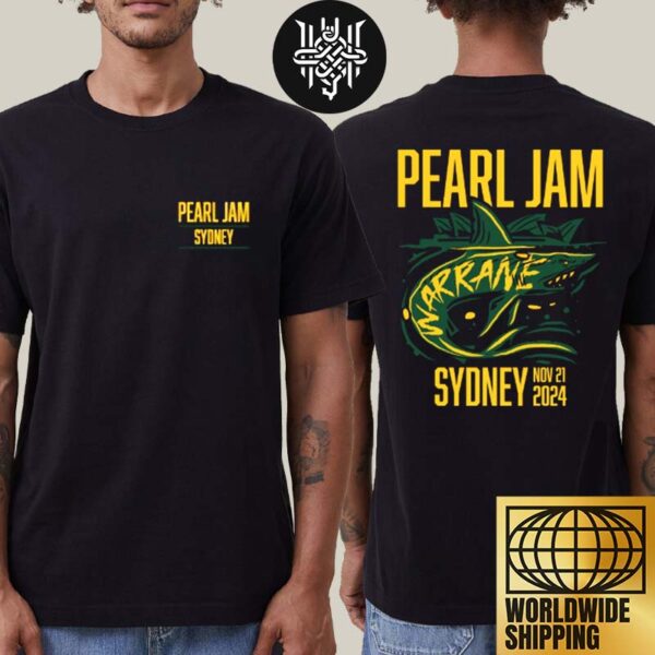 Pearl Jam Event Tee In Sydney Australia Night 1 At Engie Stadium On November 21 2024 Warrane Fish Art Two Sides Unisex T-Shirt