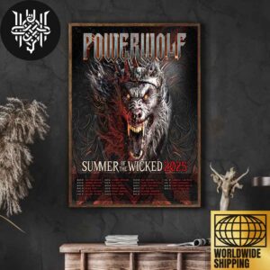 Powerwolf SUMMER OF THE WICKED 2025 Tour Dates Artwork Home Decor Poster Canvas