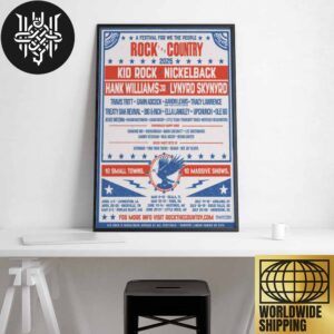 Rock The Country 2025 Lineup Artwork Home Decor Poster Canvas