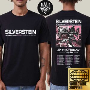 Silverstein 25 Years Of Noise North America And UK And EU Tour Dates 2025 Artwork Two Sides Unisex T-Shirt