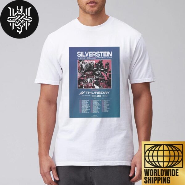 Silverstein 25 Years Of Noise North America And UK And EU Tour Dates 2025 Artwork Unisex T-Shirt