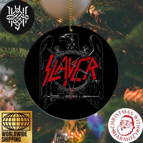 Slayer Black Eagle Logo Band Xmas Gifts 2024 Ceramic Christmas Ornament