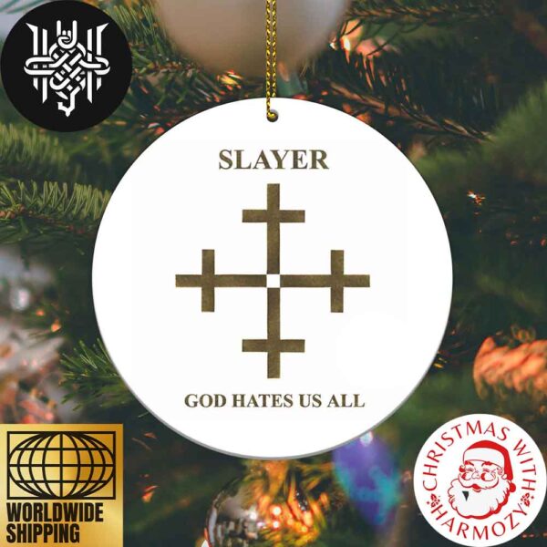 Slayer God Hates Us All Xmas Gifts 2024 Ceramic Christmas Ornament