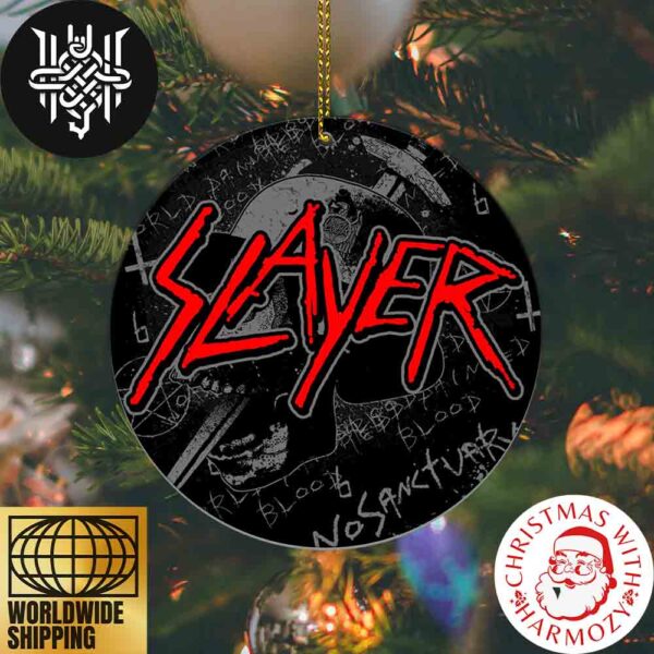 Slayer No Sanctuary Artwork Xmas Gifts 2024 Ceramic Ornament