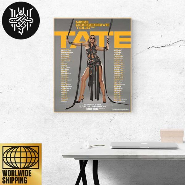 Tate McRae’s 2025 Miss Possessive Tour Dates Art Cover Home Decor Poster Canvas