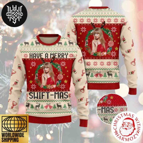 Taylor Swift Have A Merry Swift-Mas Xmas Pattern 2024 Ugly Christmas Sweater