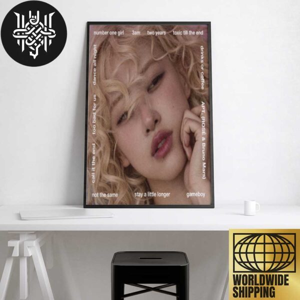 rosie The First Studio Album By ROSÉ Official Tracklist Artwork Home Decor Poster Canvas