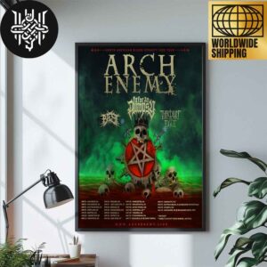 Arch Enemy North American Blood Dynasty Tour 2025 Tour Dates Home Decor Poster Canvas