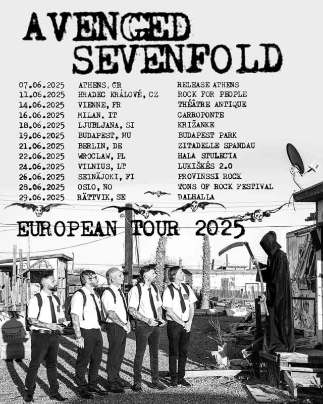 Avenged Sevenfold Europe Tour Dates 2025