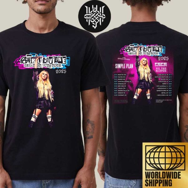 Avril Lavigne Greatest Hits Tour Dates 2025 Artwork Two Sides Unisex T-Shirt