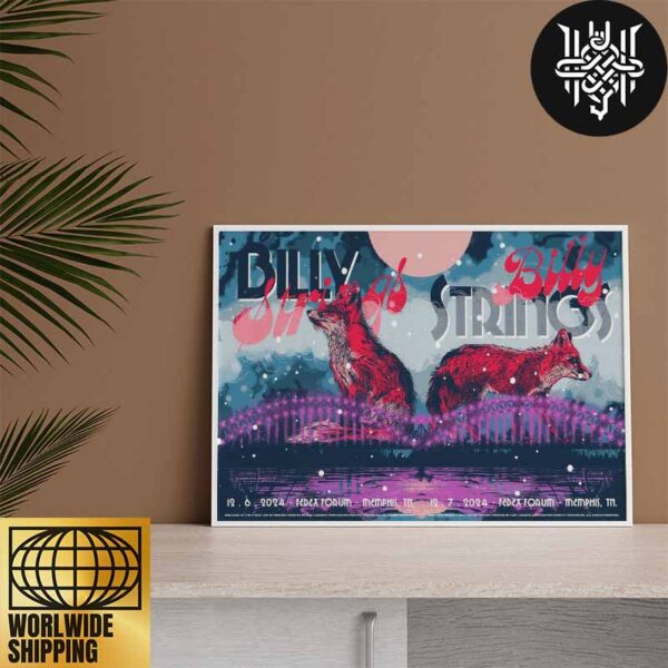 Billy Strings Concert At FedEx Forum Memphis TN On December 06 And 07 2024 Artwork Home Decor Poster Canvas